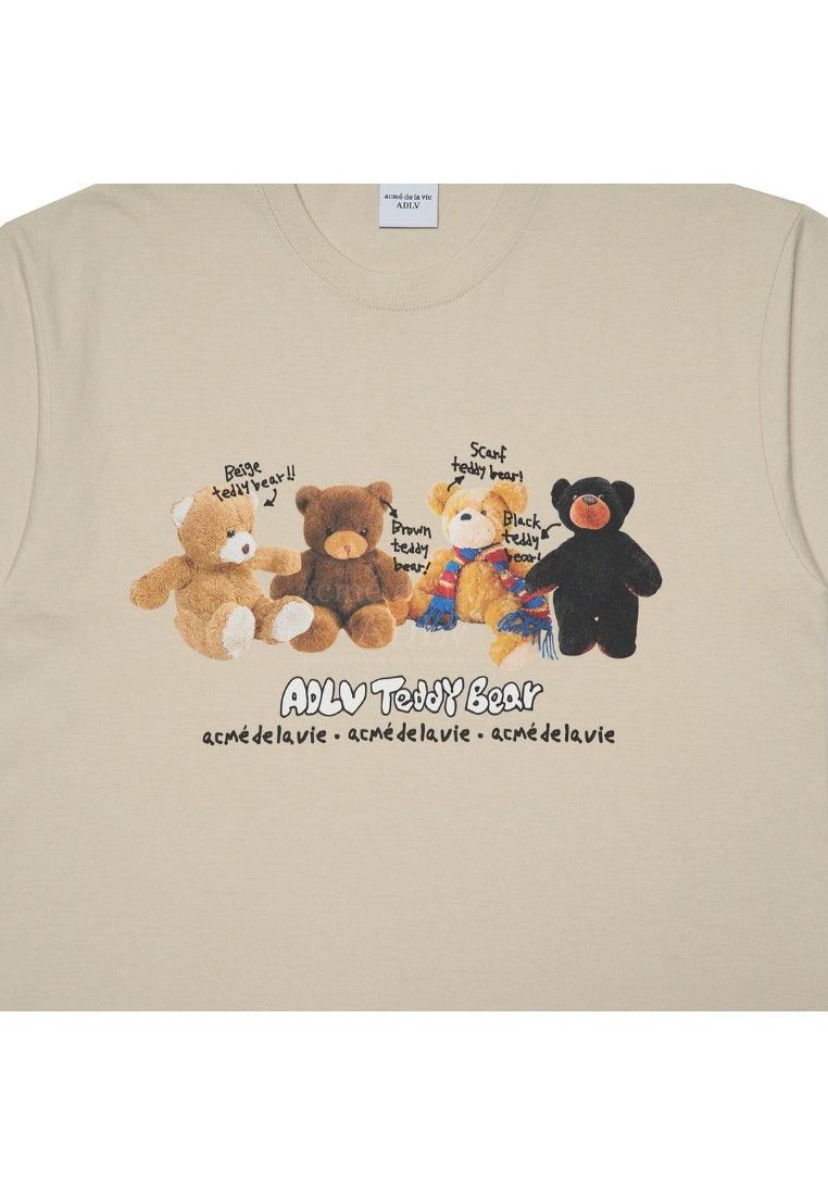 Teddy Bear Doll Friends Short Sleeve T-Shirt Beige