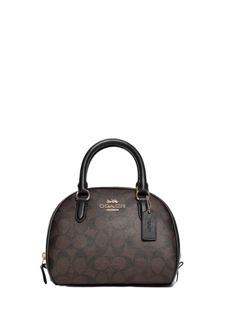 Sydney Satchel In Signature Canvas Brown Black