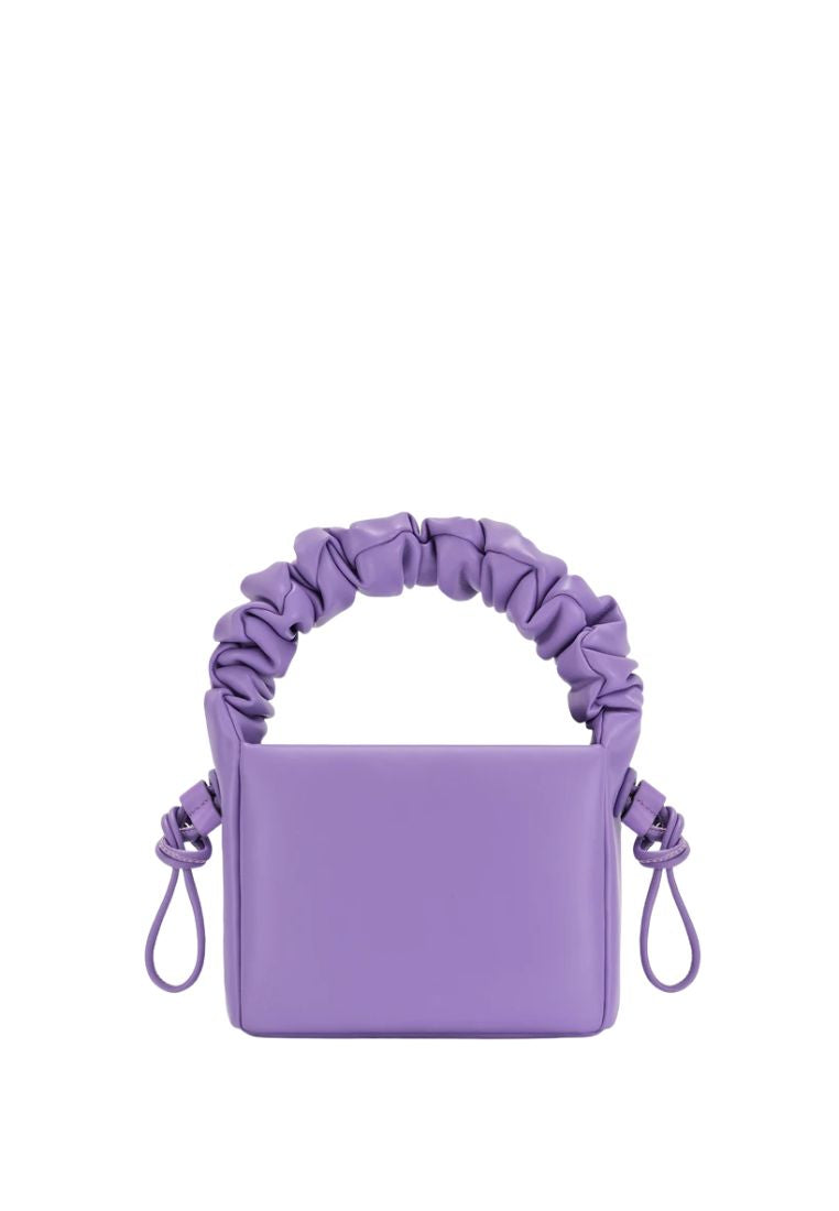Rylee Pleated Drawstring Top Handle Bag - Lavender Purple