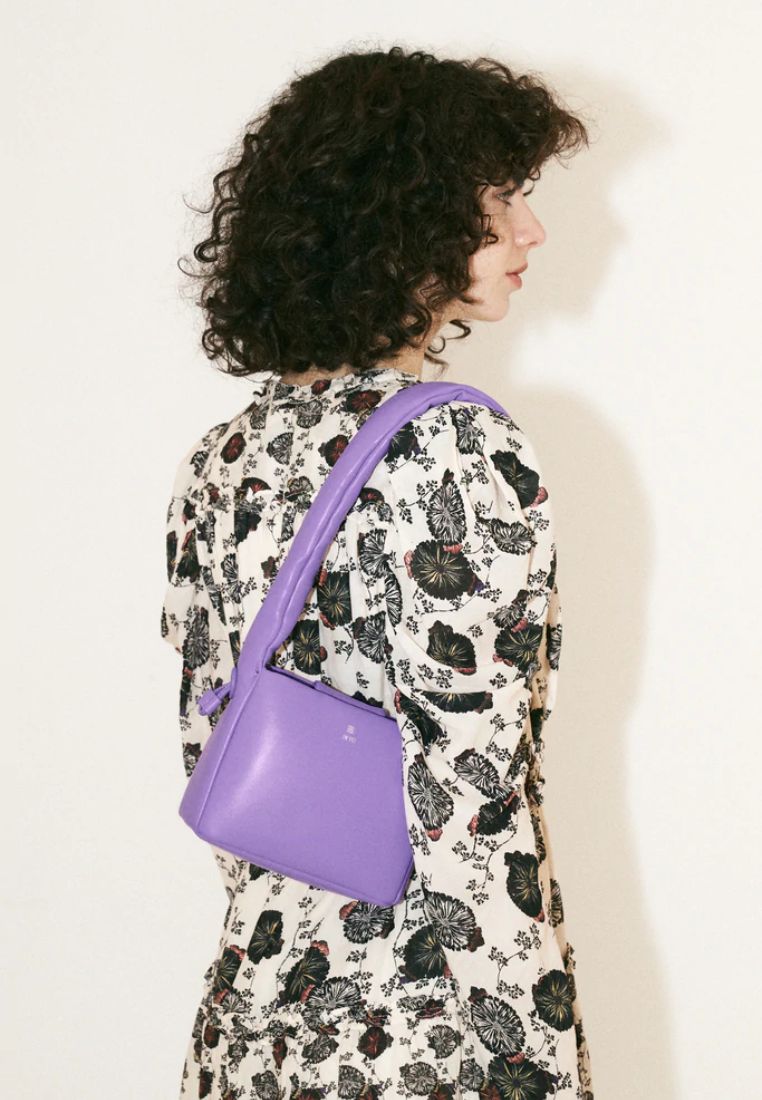 Rylee Pleated Drawstring Top Handle Bag - Lavender Purple