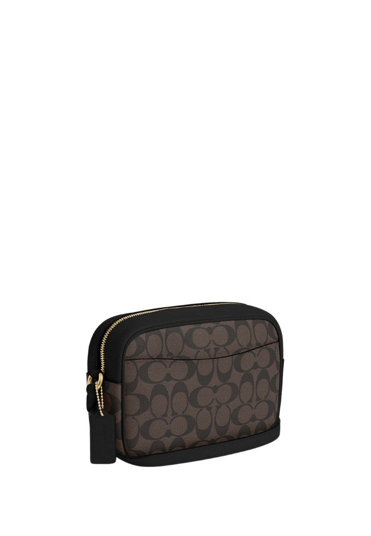 Jamie Camera Bag In Signature Canvas Brown Black