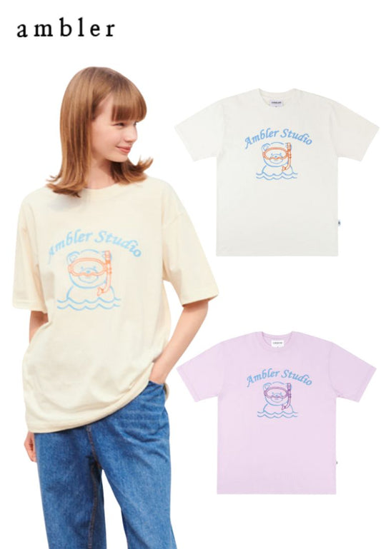 Overfit T-Shirt Snorkeling Bear