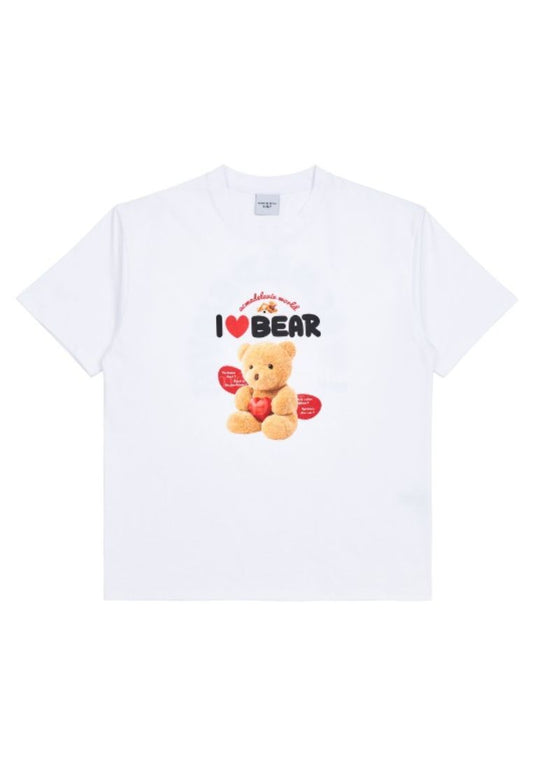 I LOVE TEDDY BEAR Short Sleeve T-Shirt White