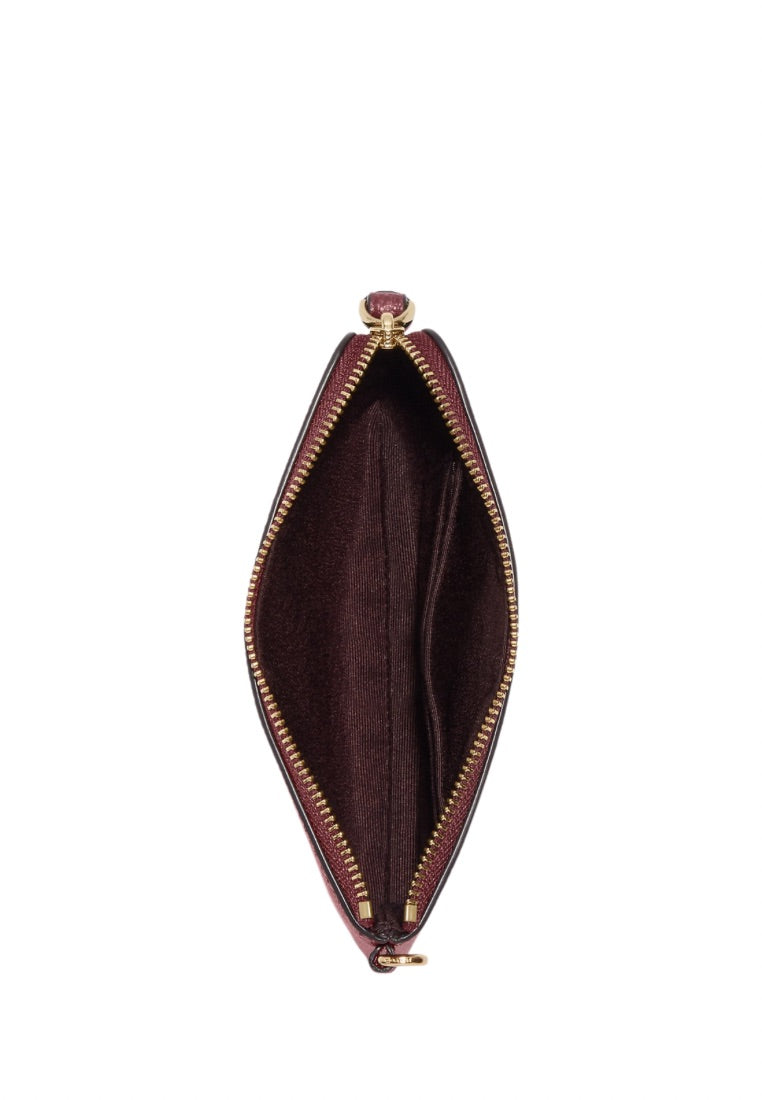 Boxed Corner Zip Wristlet Black Cherry