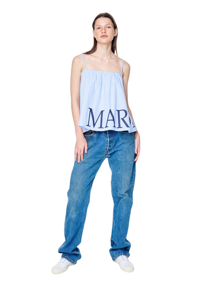 Volume Top Stripe Scrunch Strap Sky Navy