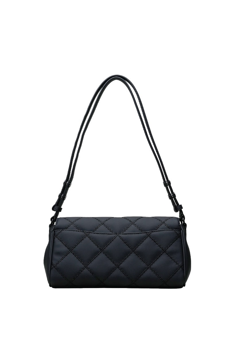 Willa Matte Flap Shoulder Clutch Black