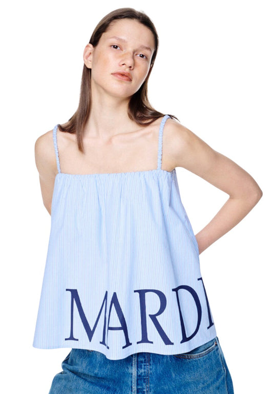 Volume Top Stripe Scrunch Strap Sky Navy