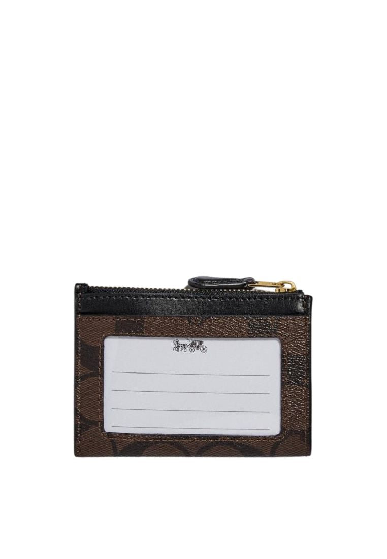 Mini Skinny Id Case in Signature Canvas Brown Black