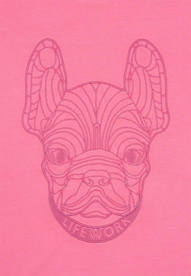 Pigment Embroidery T-Shirt Pink
