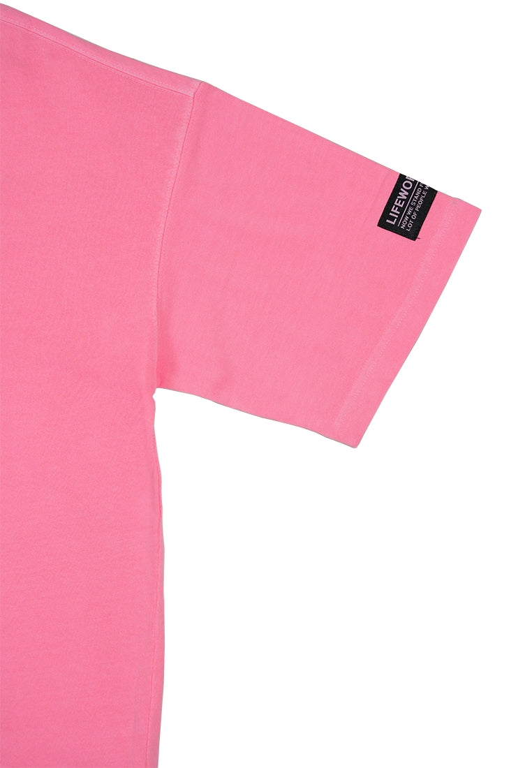 Pigment Embroidery T-Shirt Pink