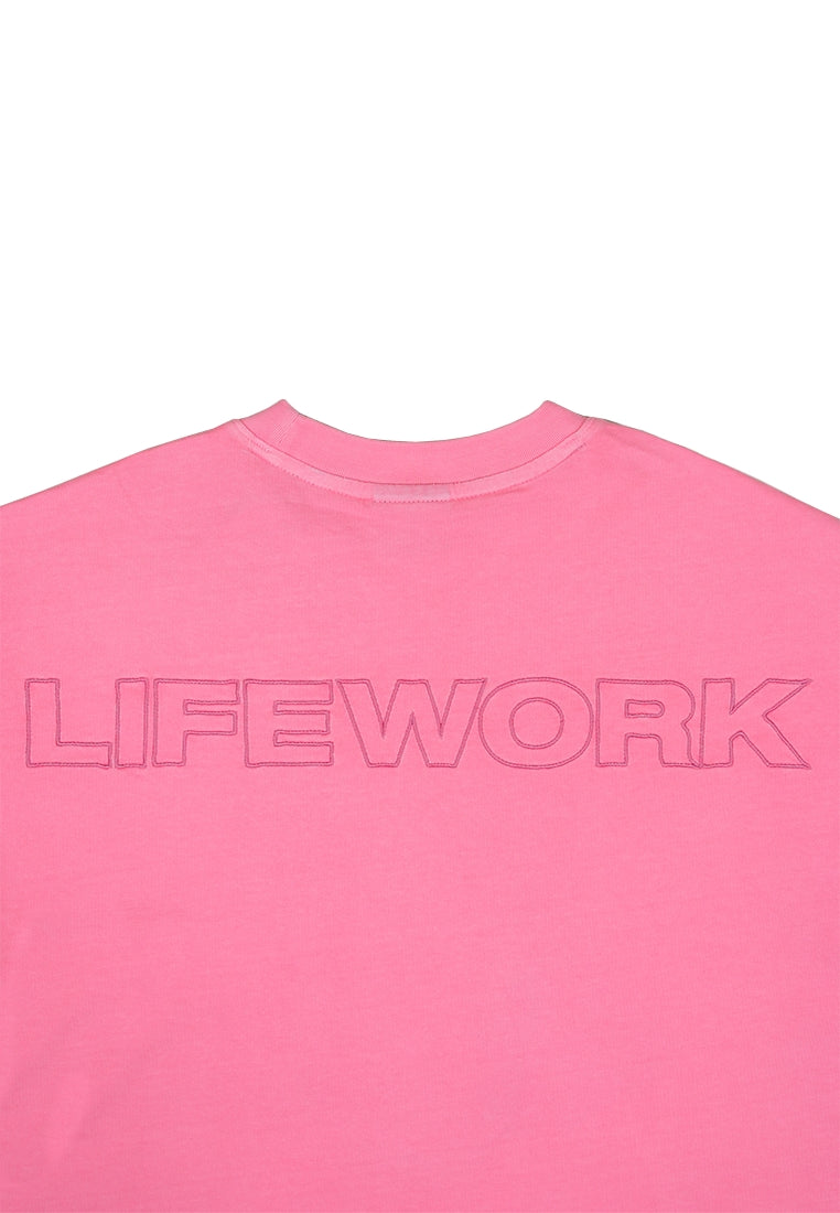 Pigment Embroidery T-Shirt Pink