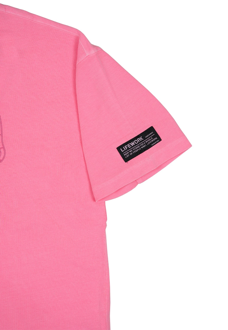 Pigment Embroidery T-Shirt Pink
