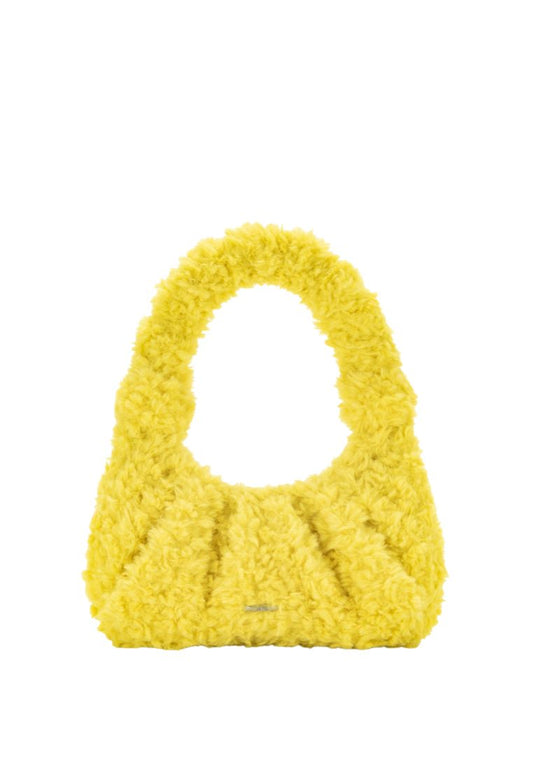 Gabbi Faux Fur Hobo Handbag - Yellow