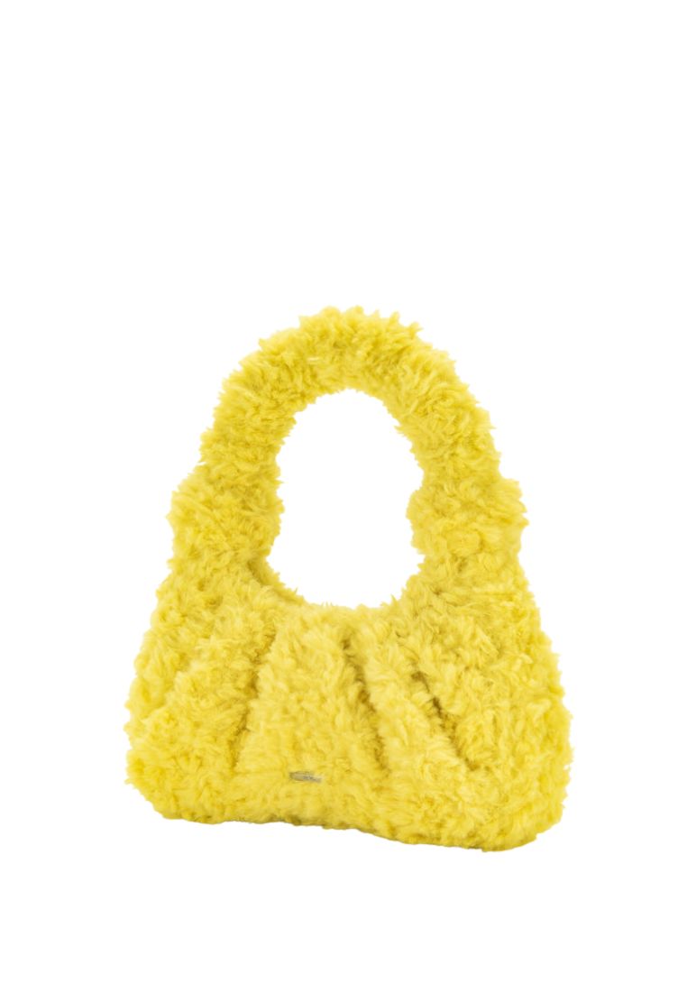 Gabbi Faux Fur Hobo Handbag - Yellow