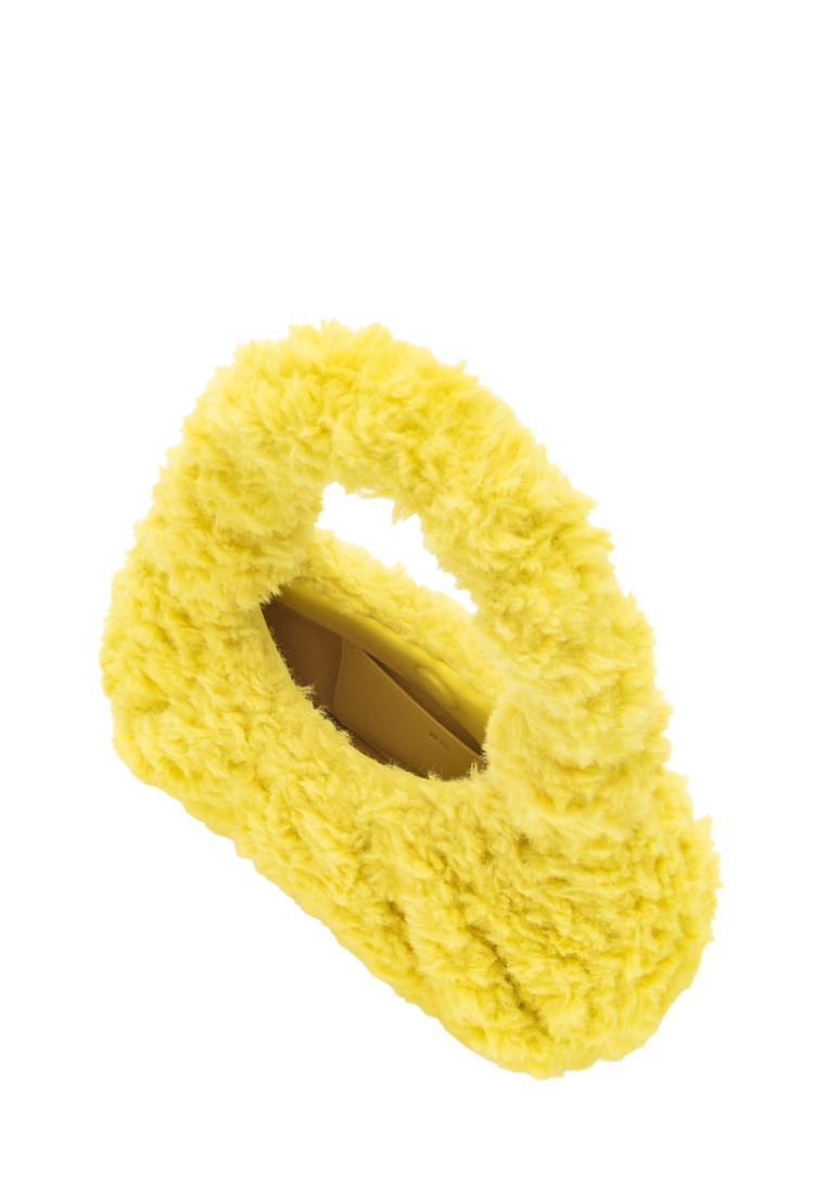Gabbi Faux Fur Hobo Handbag - Yellow