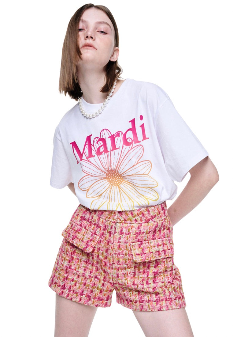 Tshirt FlowerMardi Gradation White Pink
