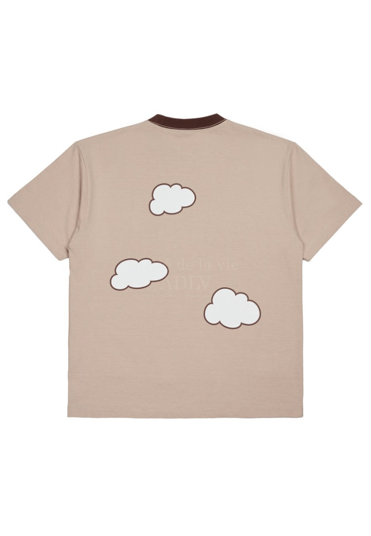 Cloud Logo Short Sleeve T-Shirt Beige