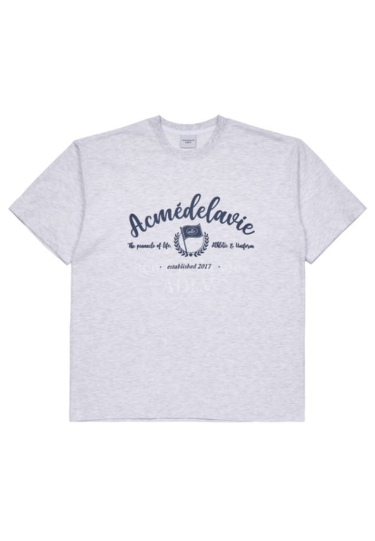 Script Flag Logo Short Sleeve T-Shirt Melange