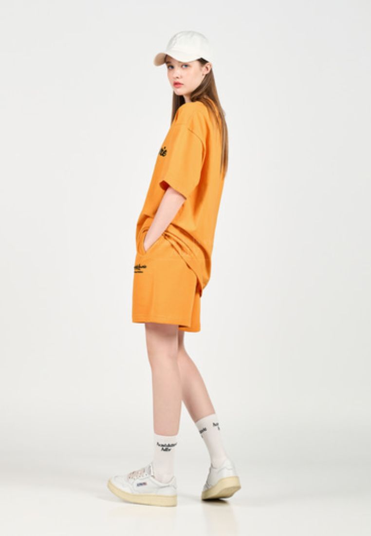 Gel Printing Logo Short Sleeve T-Shirt Orange