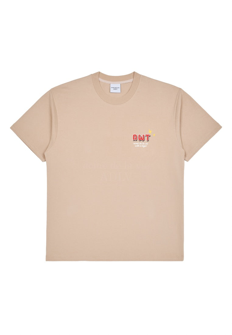 Mountain Tiger Short Sleeve T-Shirt Beige