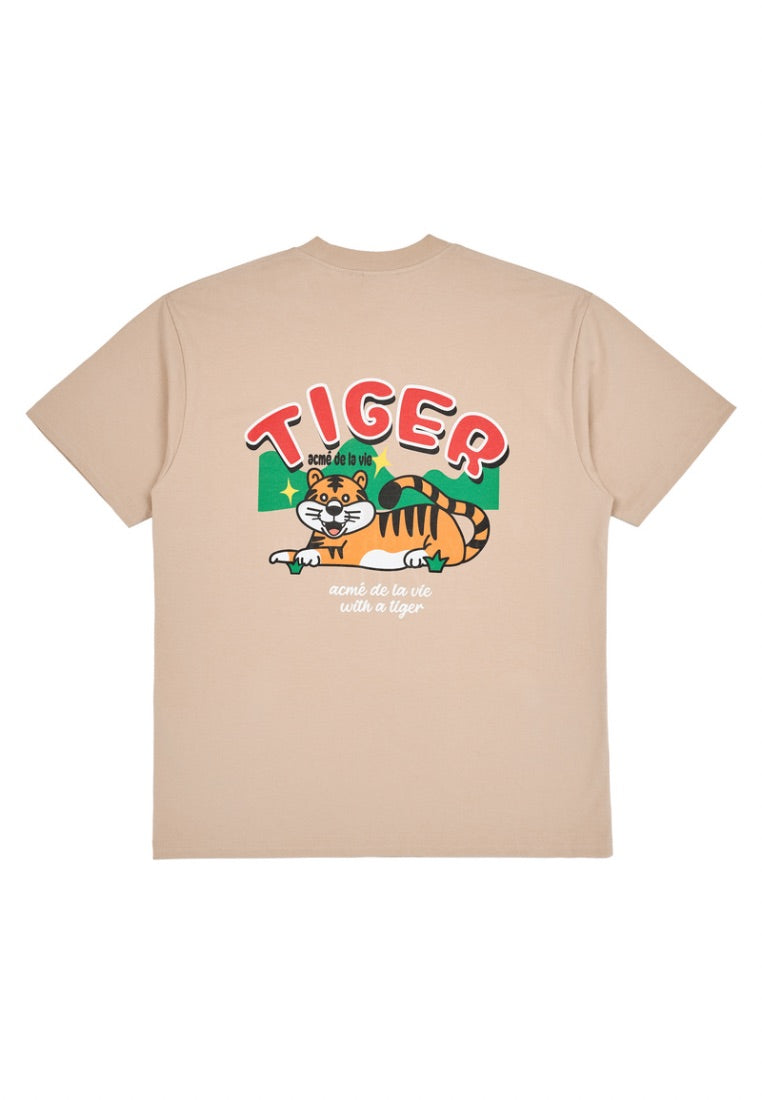 Mountain Tiger Short Sleeve T-Shirt Beige