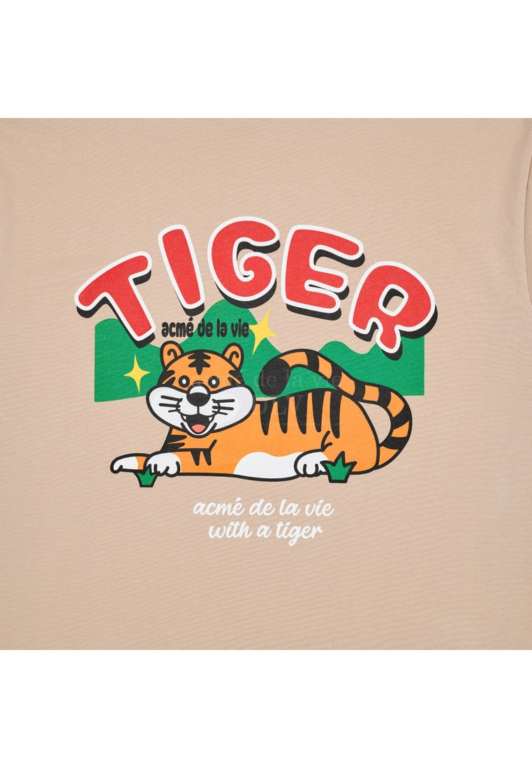 Mountain Tiger Short Sleeve T-Shirt Beige