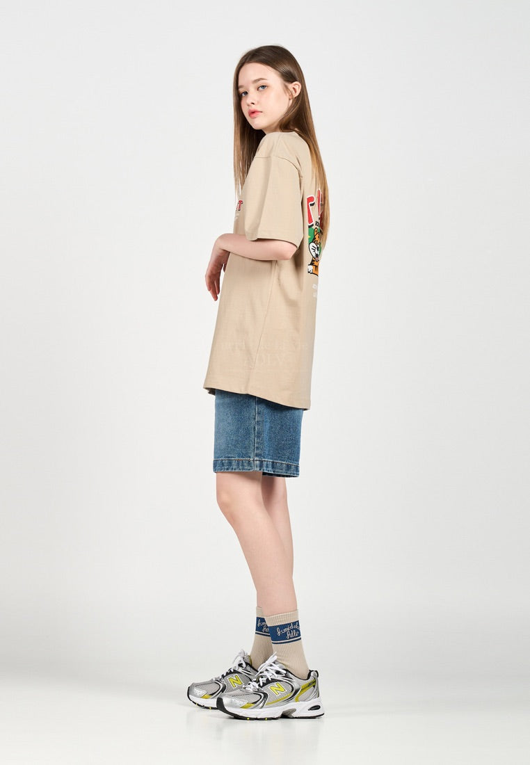 Mountain Tiger Short Sleeve T-Shirt Beige