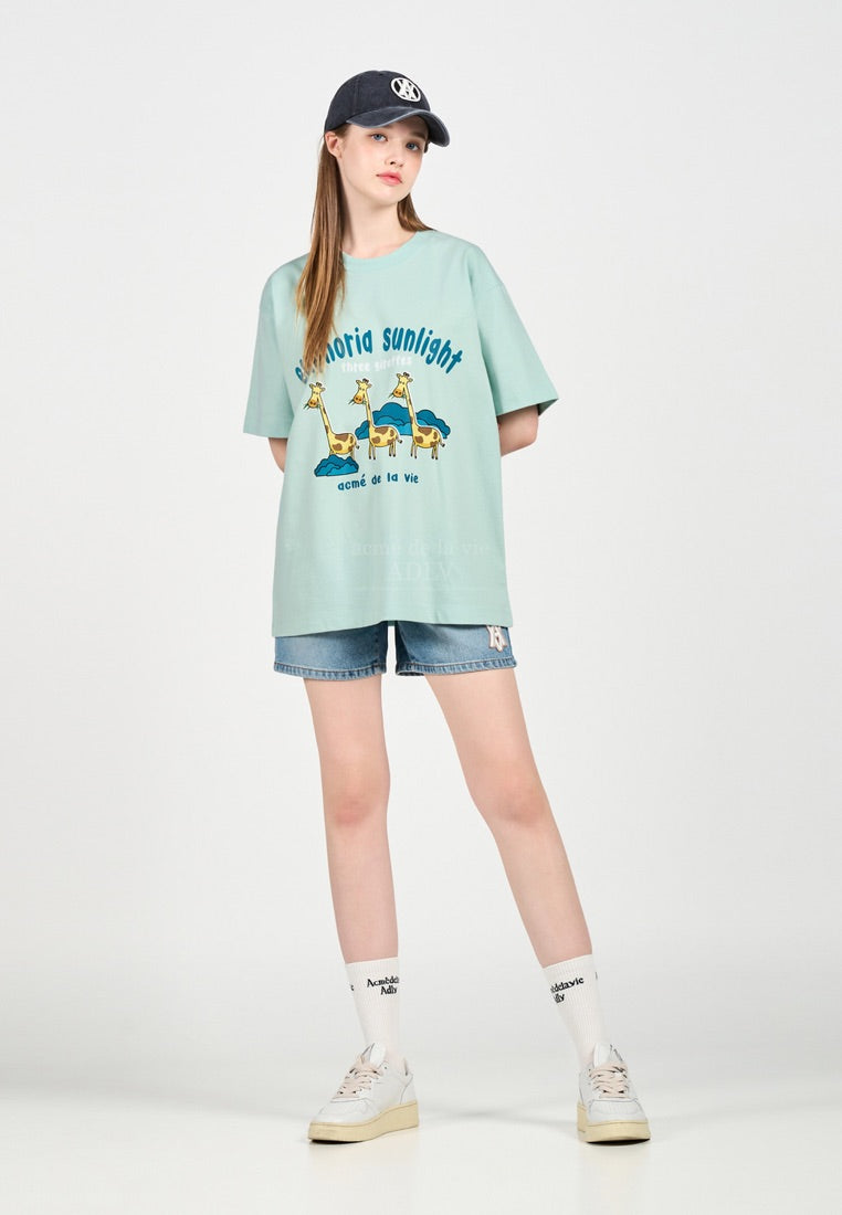 Euphoria Giraffe Short Sleeve T-Shirt Mint