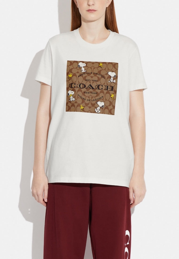 Coach X Peanuts Signature Snoopy T Shirt White