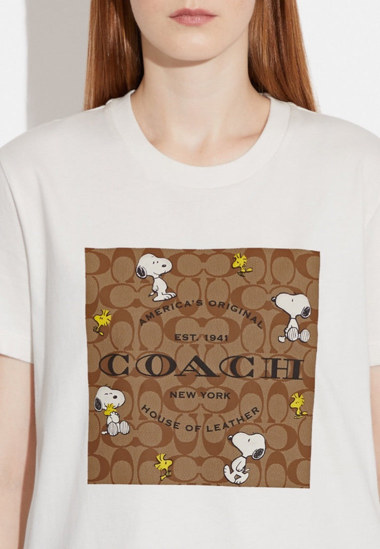 Coach X Peanuts Signature Snoopy T Shirt White