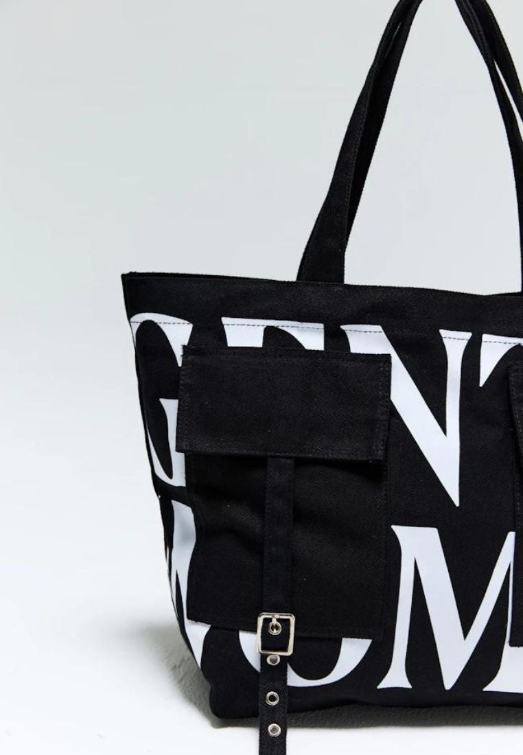 Double Pocket Tote Black