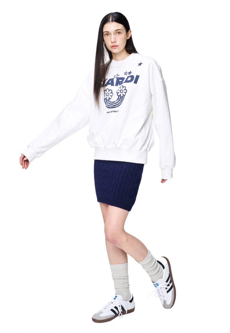 Sweatshirt Rainbow Crack White Navy