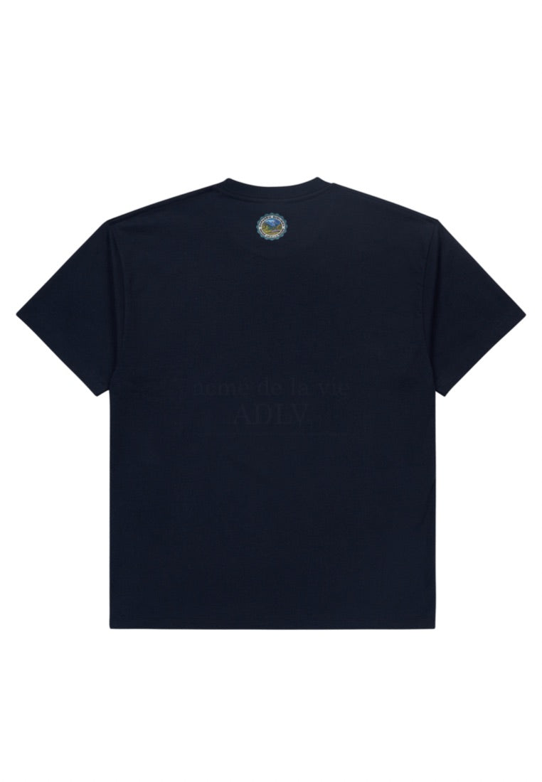 GREENERY ARTWORK BASIC Short Sleeve T-Shirt Navy