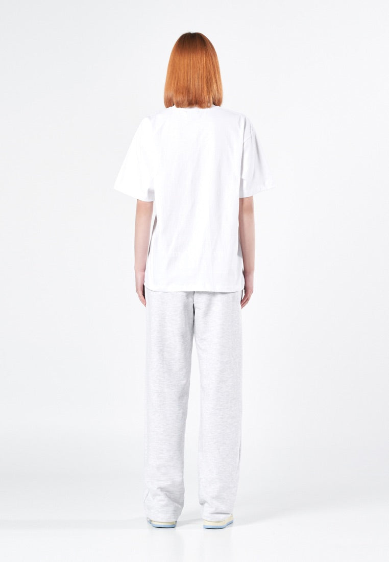 Circle Logo Artwork Basic Short Sleeve T-Shirt White