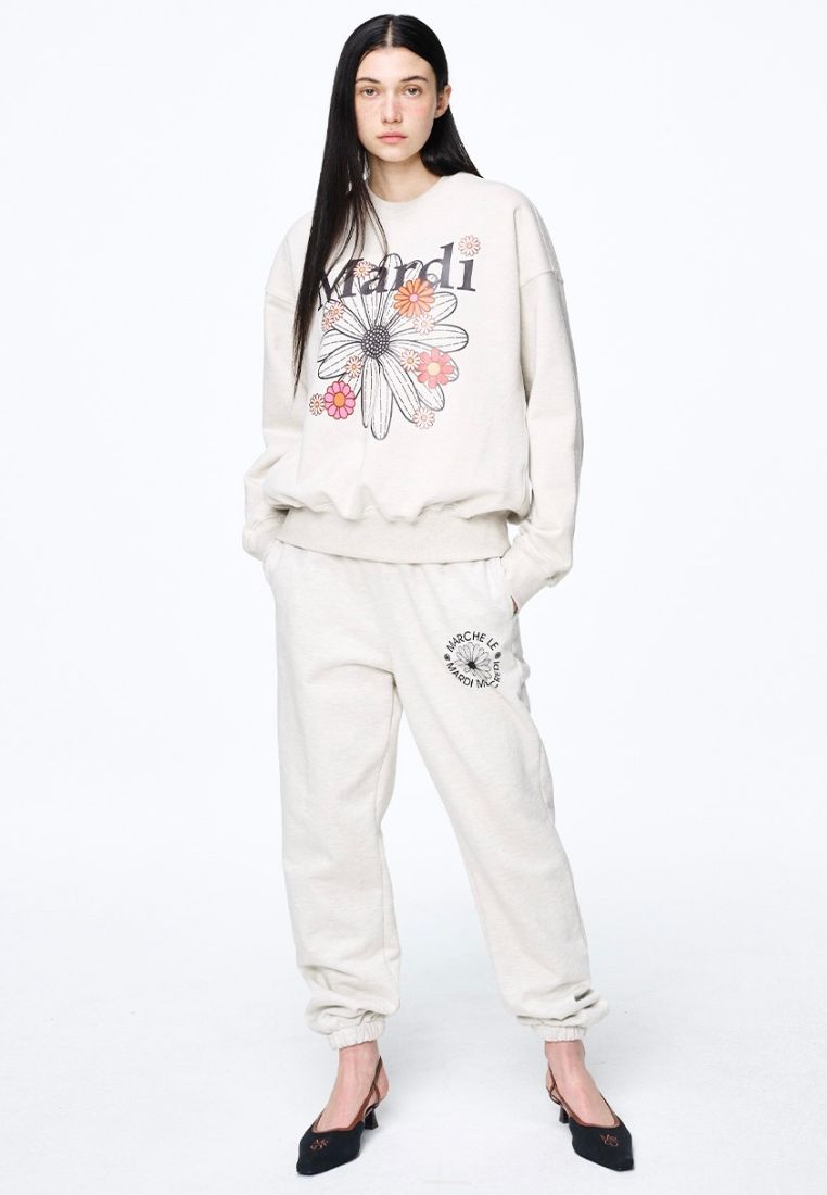Sweatshirt FlowerMardi Blossom Oatmeal Black