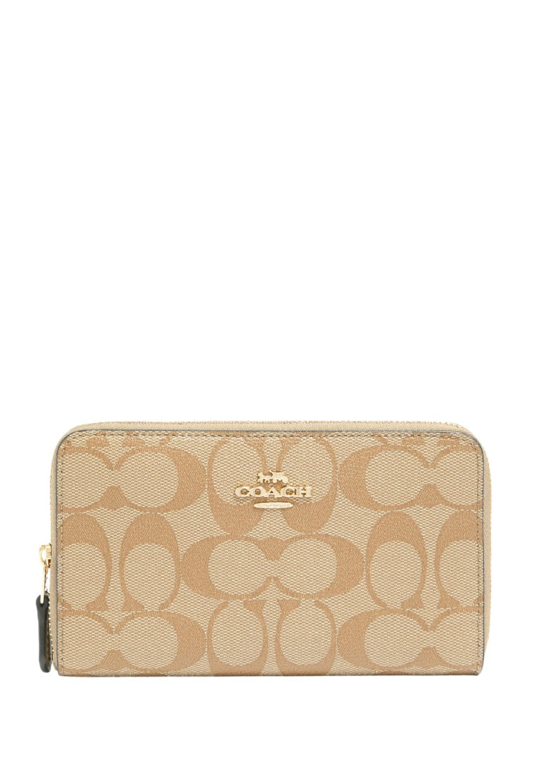 Medium Id Zip Wallet In Signature Canvas light khaki chalk