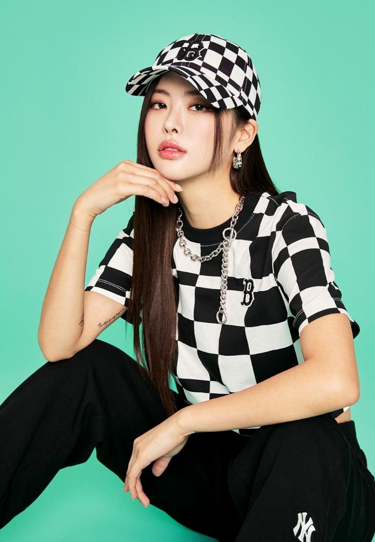 Checkerboard Unstructured Ball Cap BOSTON RED SOX black