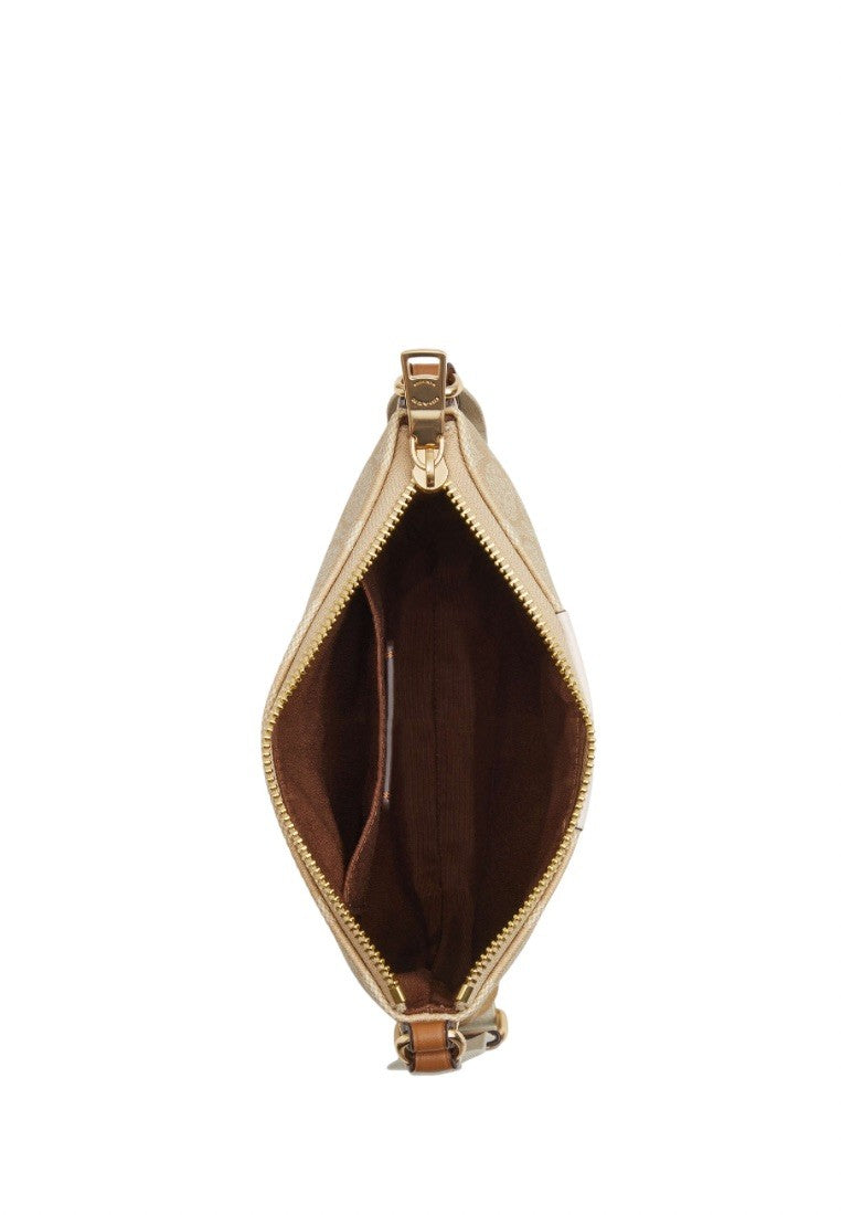 Mini Rowan File Bag In Signature Canvas With Stripe Chalk Lt Saddle