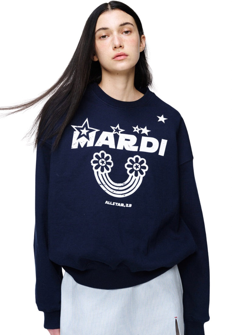 Sweatshirt Rainbow Crack Navy White