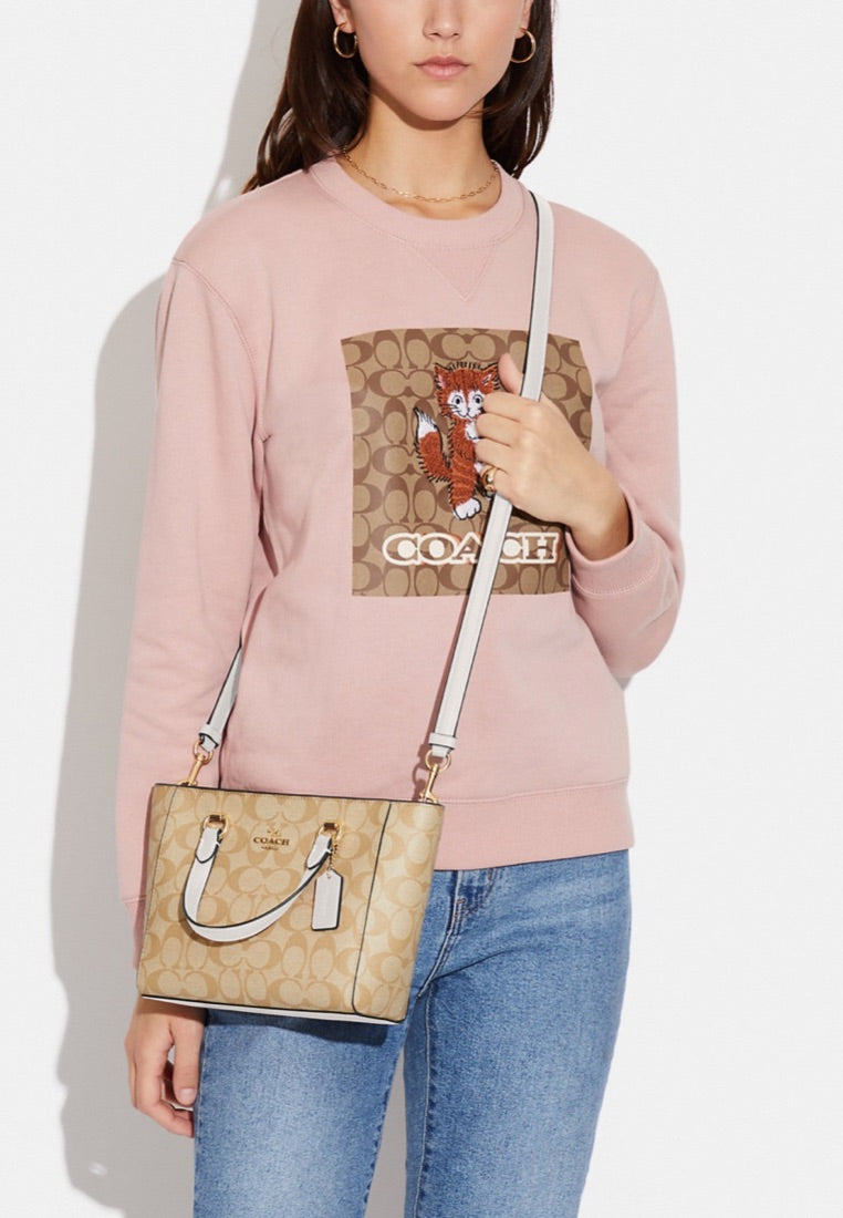 Alice Satchel In Signature Canvas Light Khaki Chalk