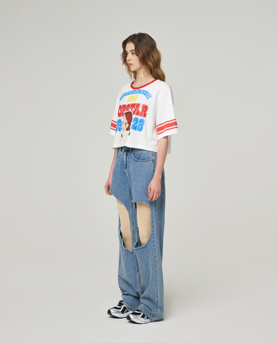 Pop Star Semi Crop T-Shirt F Ria