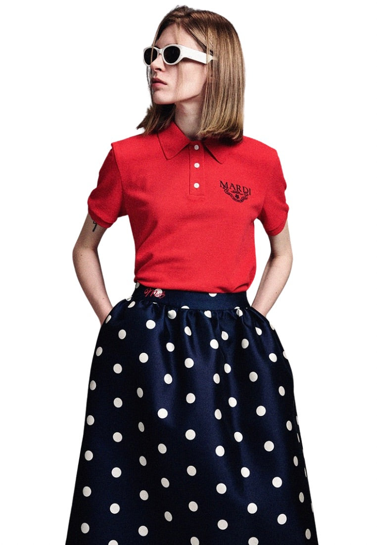 Slimfit Shirt Piquet Alumni Classique Red Navy