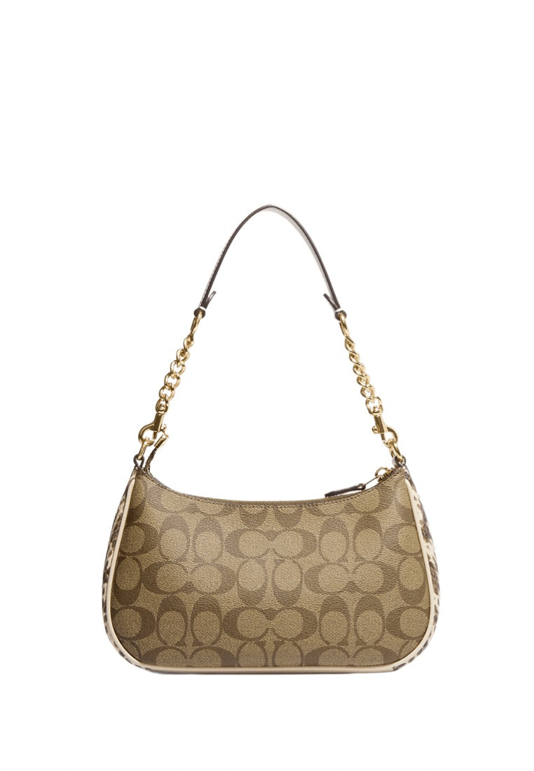 Teri Shoulder Bag In Signature Canvas Khaki Chalk Multi