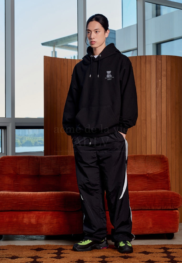 Fuzzy Bear Hoodie Black