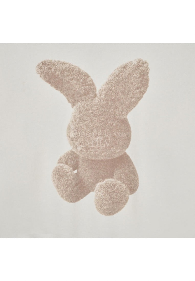 Cream Fuzzy Rabbit Hoodie
