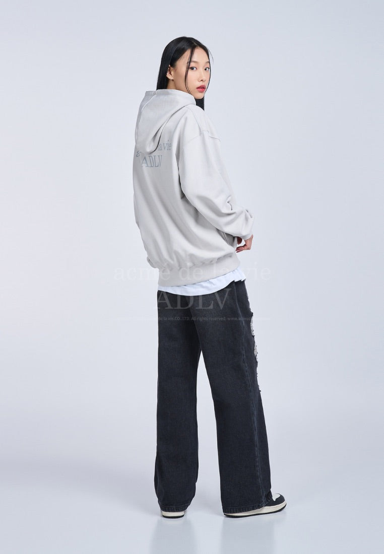 Grey Fuzzy Rabbit Hoodie Grey