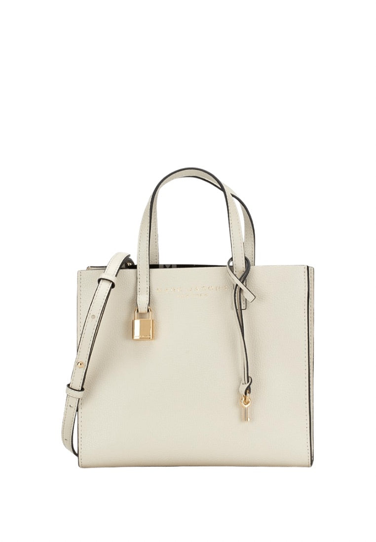 Mini Grind Coated Leather Tote Marshmallow