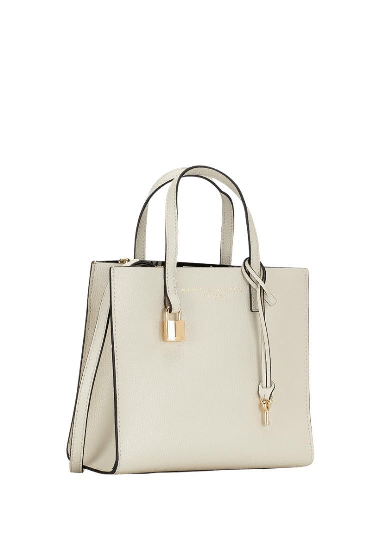 Mini Grind Coated Leather Tote Marshmallow