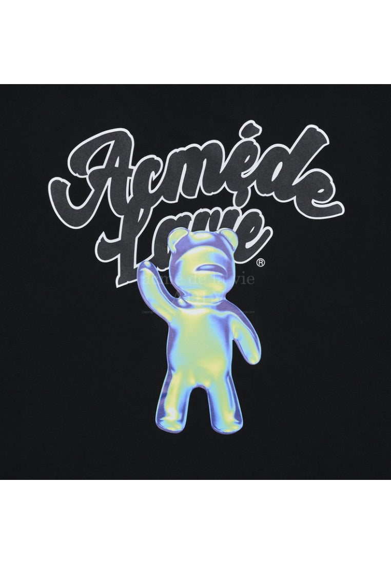 Hologram Bear Short Sleeve T-Shirt Black