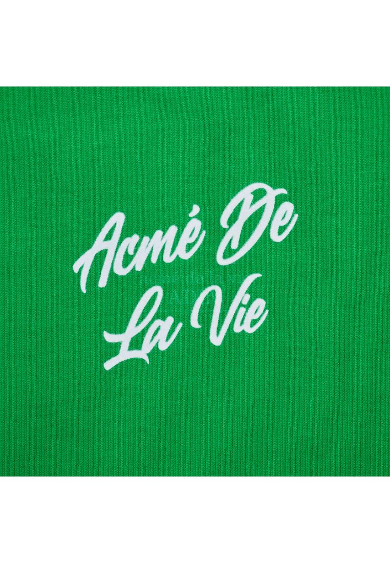 Script Logo Printing Short Sleeve T-Shirt Green